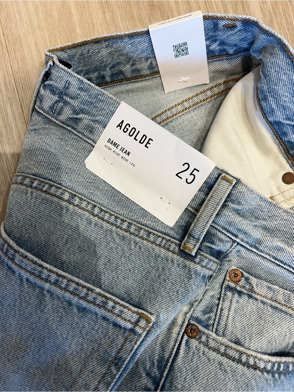 NWT Agolde Dame Wide Leg Jeans 25 No Conflict - Picture 10 of 12